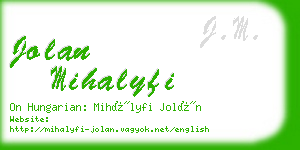 jolan mihalyfi business card